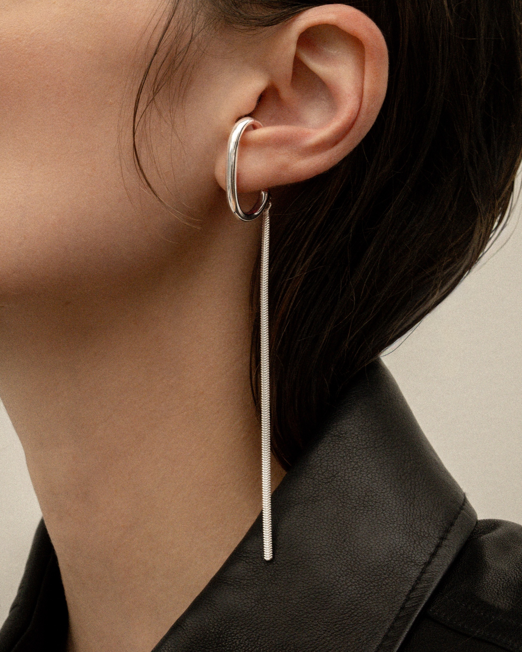 Mara Paris silver earring portrait
